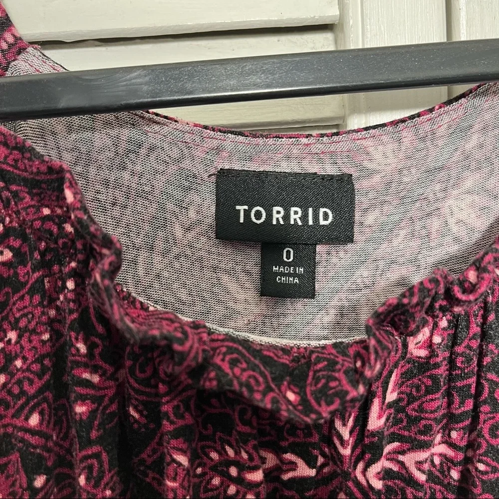 πHPπ Torrid Drape Top Halter Neck Burgundy Maxi Dress, Size 0 - Picture 9 of 14
